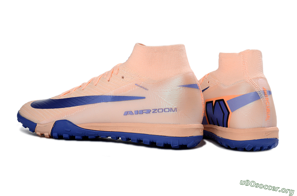 Nike Air Zoom Mercurial Superfly 10 Elite TF Football Shoes - Peach/Cobalt Blue/Soft Coral 4