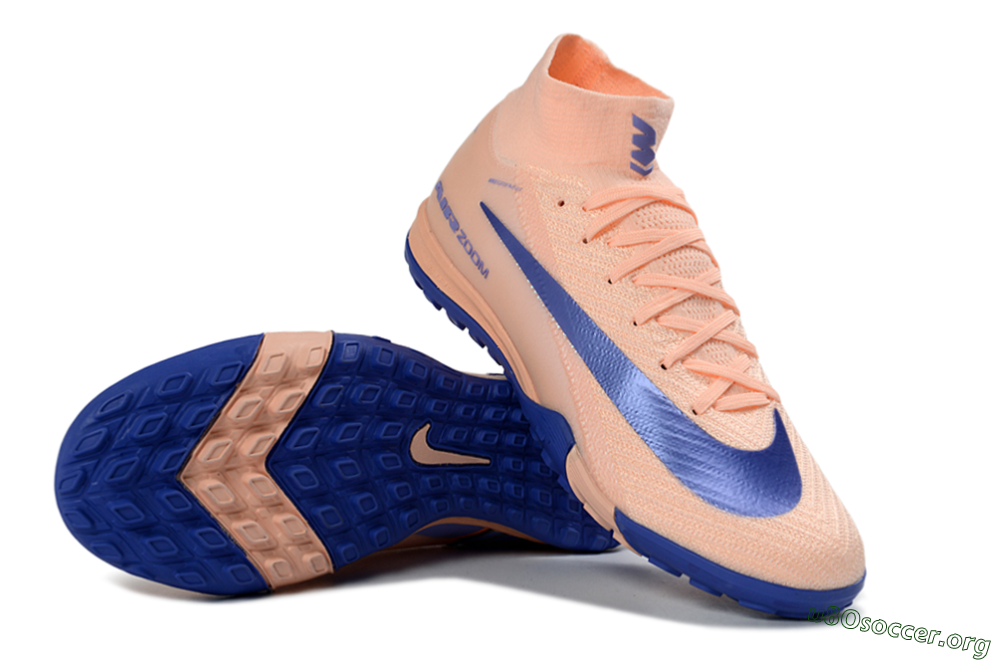 Nike Air Zoom Mercurial Superfly 10 Elite TF Football Shoes - Peach/Cobalt Blue/Soft Coral 1
