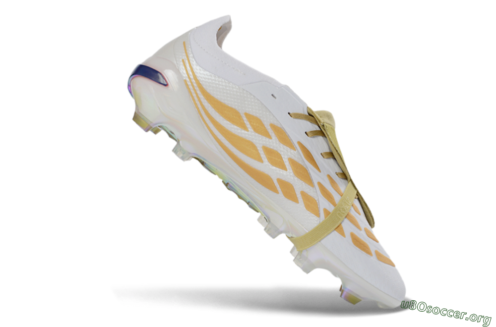 Adidas Predator 26 Elite Fold-Over Tongue FG Football Boots - White/Gold Reflective/Light Cream 4