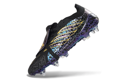 Adidas Predator 26 Elite Fold-Over Tongue SG Football Boots - Black/Electric Blue/Gold