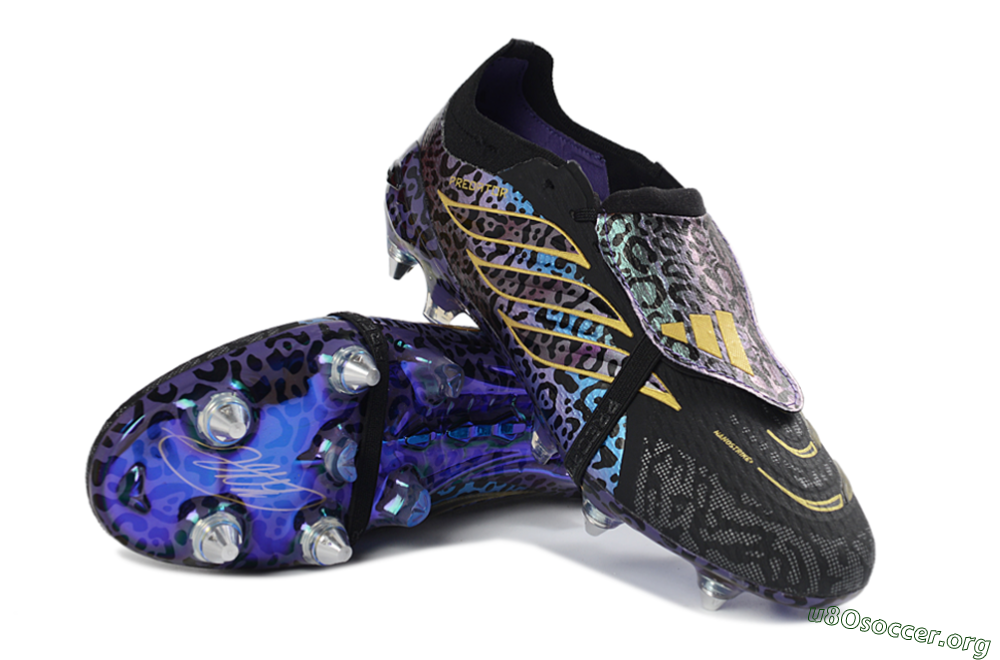Adidas Predator 26 Elite Fold-Over Tongue SG Football Boots - Black/Electric Blue/Gold 0