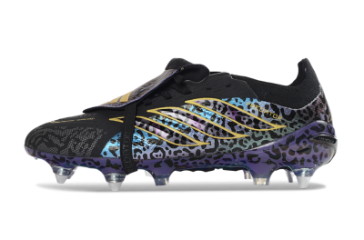 Adidas Predator 26 Elite Fold-Over Tongue SG Football Boots - Black/Electric Blue/Gold