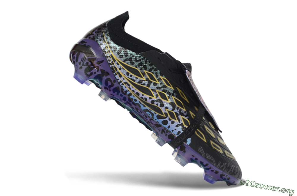 Adidas Predator 26 Elite Fold-Over Tongue FG Football Boots - Black/Electric Blue/Deep Purple 4