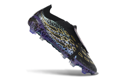 Adidas Predator 26 Elite Fold-Over Tongue FG Football Boots - Black/Electric Blue/Deep Purple