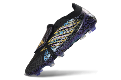 Adidas Predator 26 Elite Fold-Over Tongue FG Football Boots - Black/Electric Blue/Deep Purple