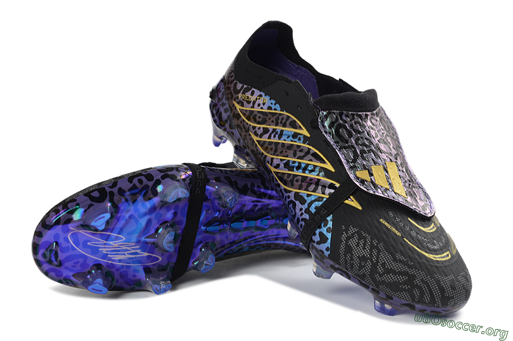 Adidas Predator 26 Elite Fold-Over Tongue FG Football Boots - Black/Electric Blue/Deep Purple 0