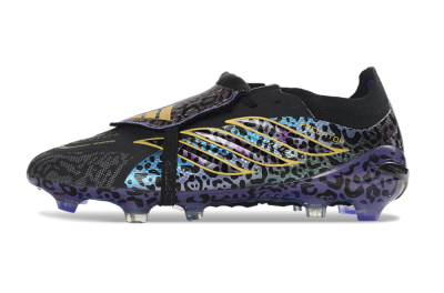 Adidas Predator 26 Elite Fold-Over Tongue FG Football Boots - Black/Electric Blue/Deep Purple