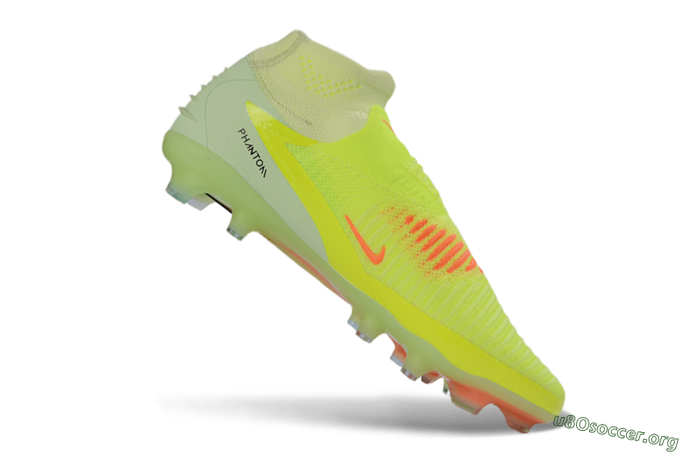 Nike Phantom 6 Elite High FG Football Boots - Yellow/Electric Lime/Coral Red 4