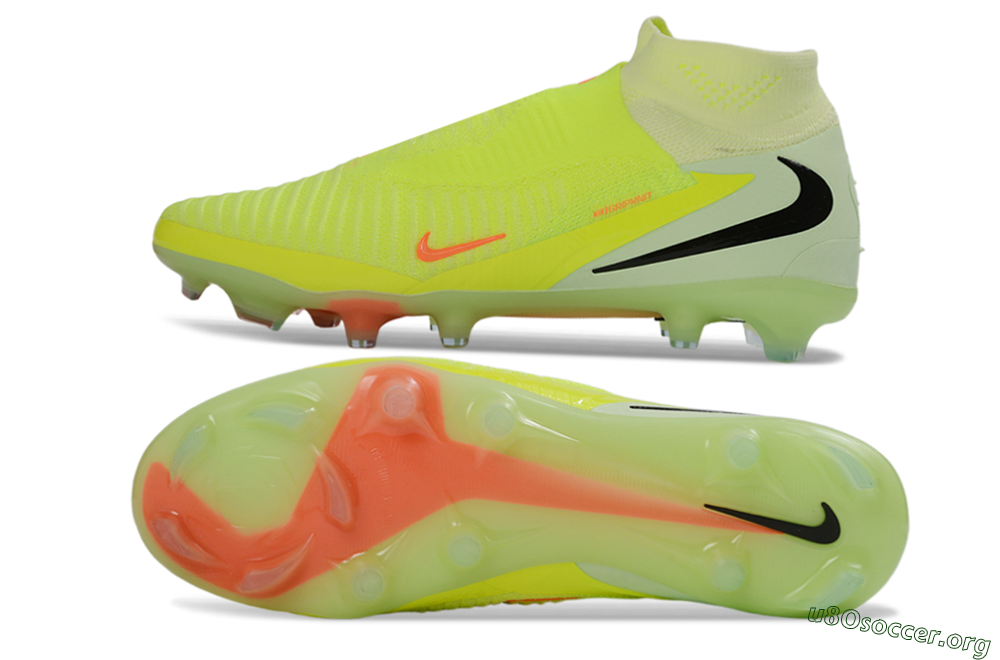 Nike Phantom 6 Elite High FG Football Boots - Yellow/Electric Lime/Coral Red 1