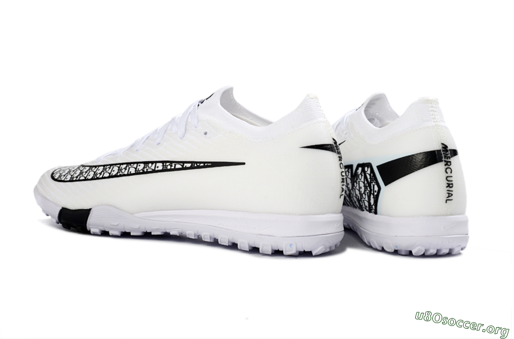 Nike Air Zoom Mercurial Vapor 16 Elite TF Football Shoes - White/Midnight Black/Sleek Silver 4