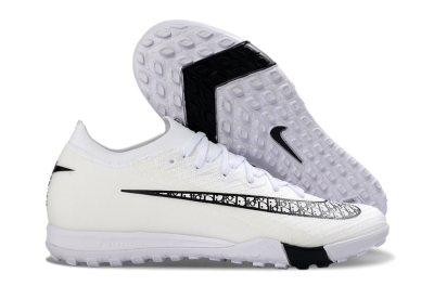 Nike Air Zoom Mercurial Vapor 16 Elite TF Football Shoes - White/Midnight Black/Sleek Silver