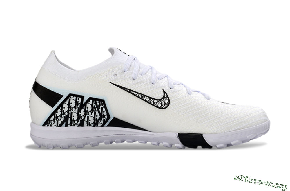 Nike Air Zoom Mercurial Vapor 16 Elite TF Football Shoes - White/Midnight Black/Sleek Silver 5