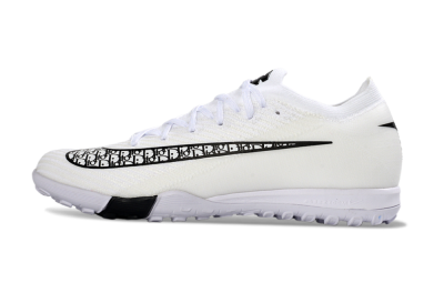 Nike Air Zoom Mercurial Vapor 16 Elite TF Football Shoes - White/Midnight Black/Sleek Silver