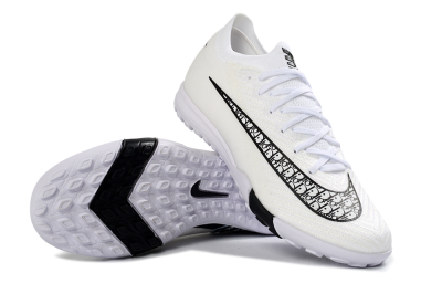 Nike Air Zoom Mercurial Vapor 16 Elite TF Football Shoes - White/Midnight Black/Sleek Silver