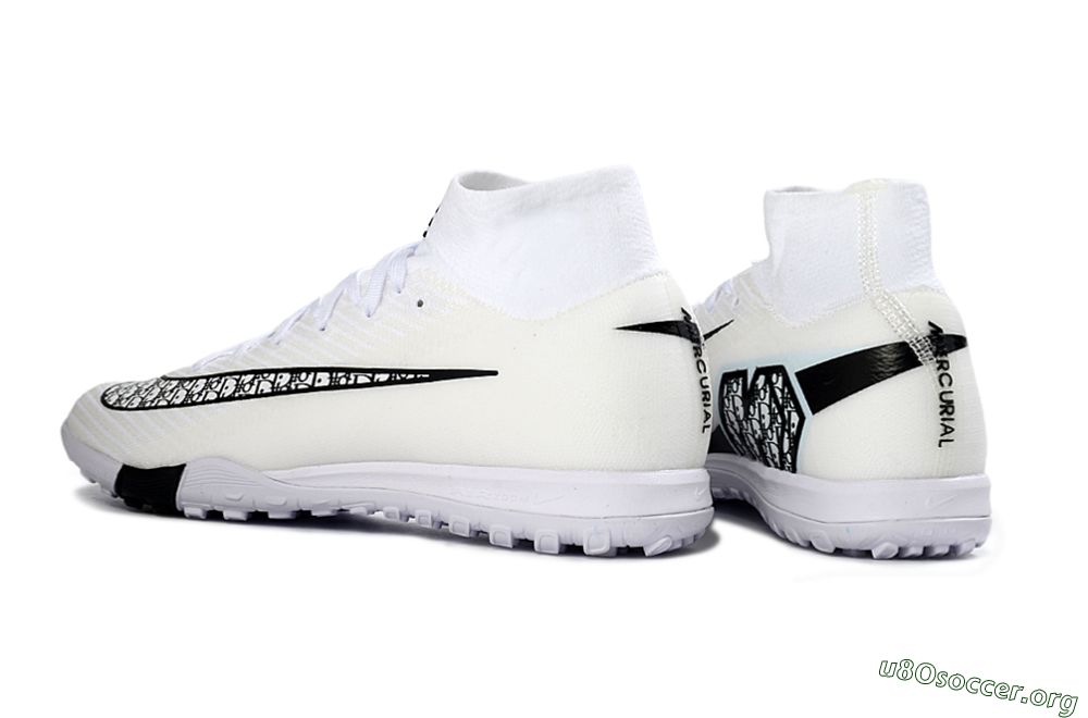 Nike Air Zoom Mercurial Superfly 10 Elite TF Football Shoes - White/Midnight Black/Soft Grey 4
