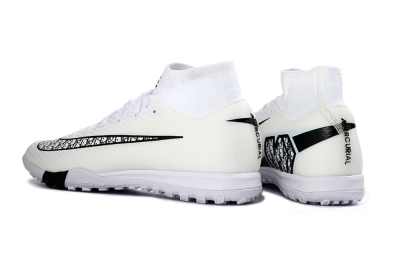 Nike Air Zoom Mercurial Superfly 10 Elite TF Football Shoes - White/Midnight Black/Soft Grey
