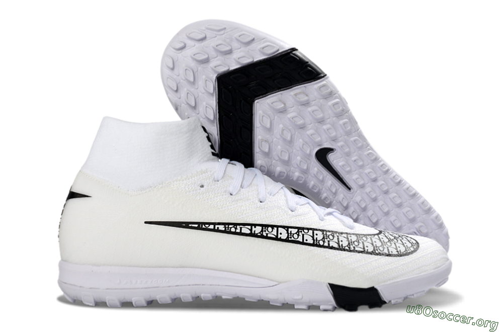 Nike Air Zoom Mercurial Superfly 10 Elite TF Football Shoes - White/Midnight Black/Soft Grey 2