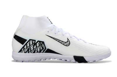 Nike Air Zoom Mercurial Superfly 10 Elite TF Football Shoes - White/Midnight Black/Soft Grey