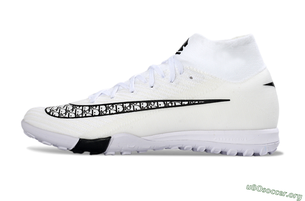 Nike Air Zoom Mercurial Superfly 10 Elite TF Football Shoes - White/Midnight Black/Soft Grey 3