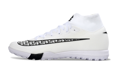 Nike Air Zoom Mercurial Superfly 10 Elite TF Football Shoes - White/Midnight Black/Soft Grey