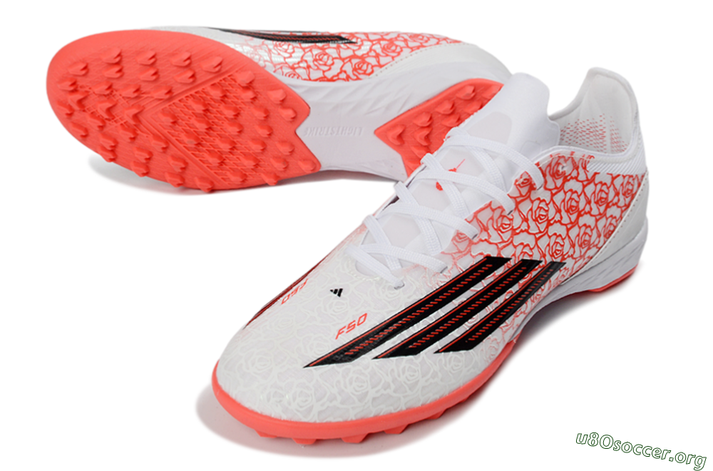 Adidas F50 Pro TF Football Shoes - White/Flamingo Pink/Neon Black 0