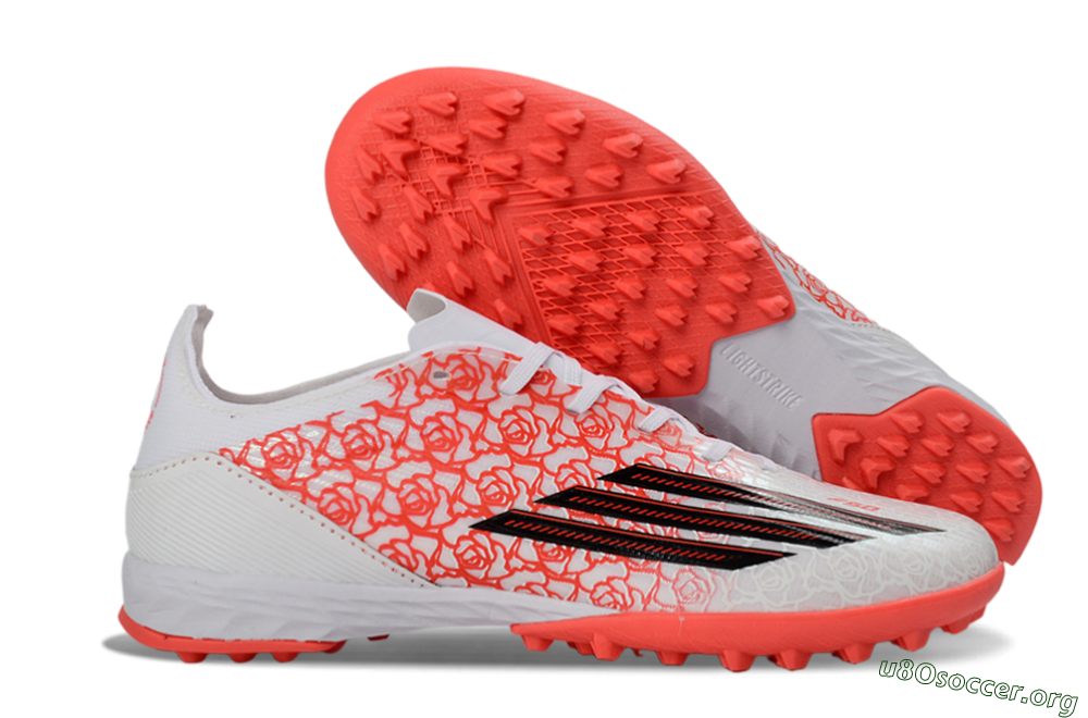 Adidas F50 Pro TF Football Shoes - White/Flamingo Pink/Neon Black 2