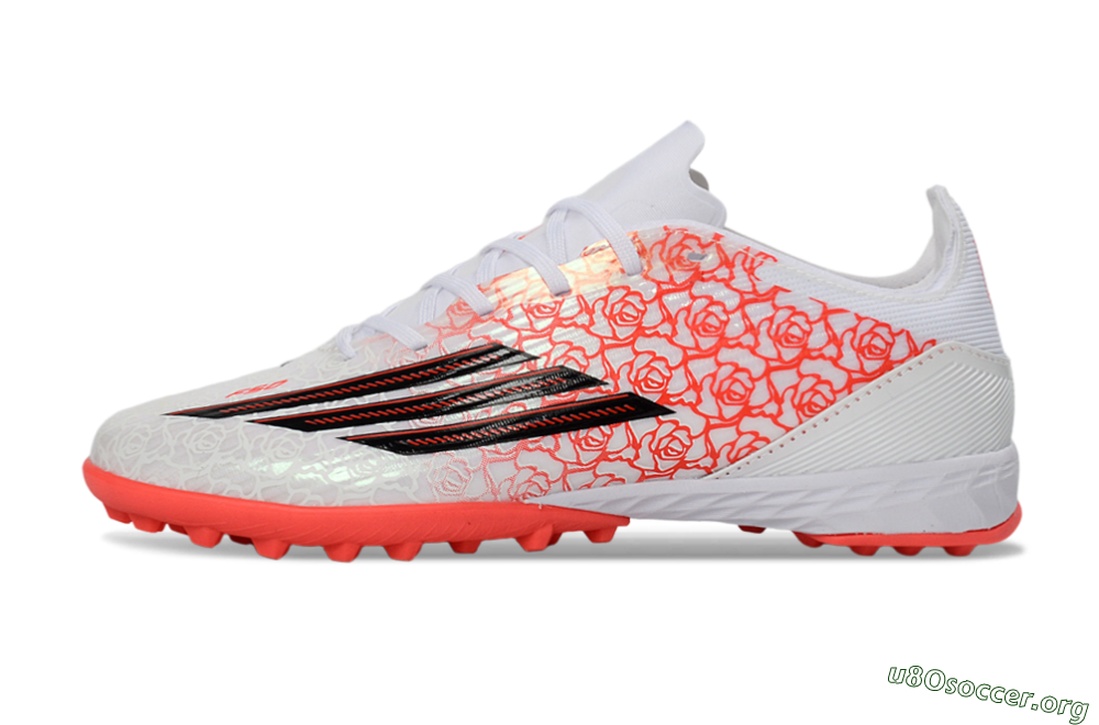 Adidas F50 Pro TF Football Shoes - White/Flamingo Pink/Neon Black 3