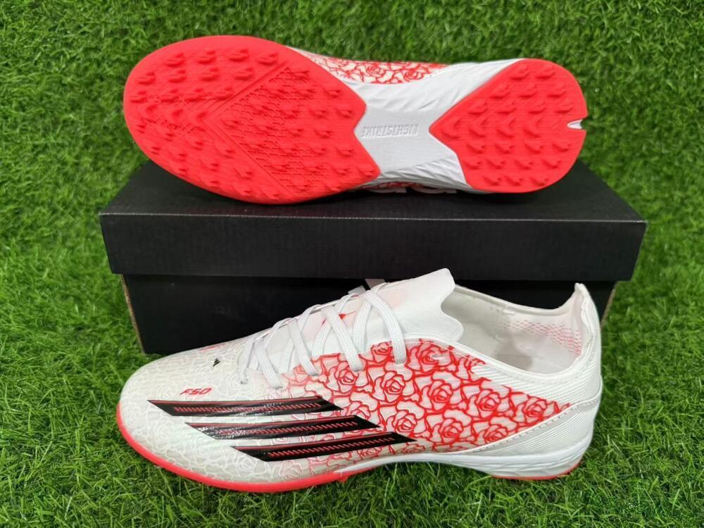 Adidas F50 Pro TF Football Shoes - White/Flamingo Pink/Neon Black