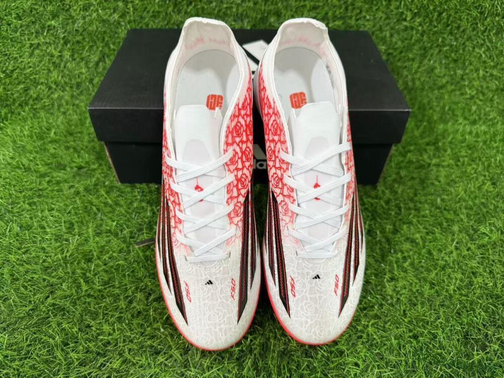 Adidas F50 Pro TF Football Shoes - White/Flamingo Pink/Neon Black