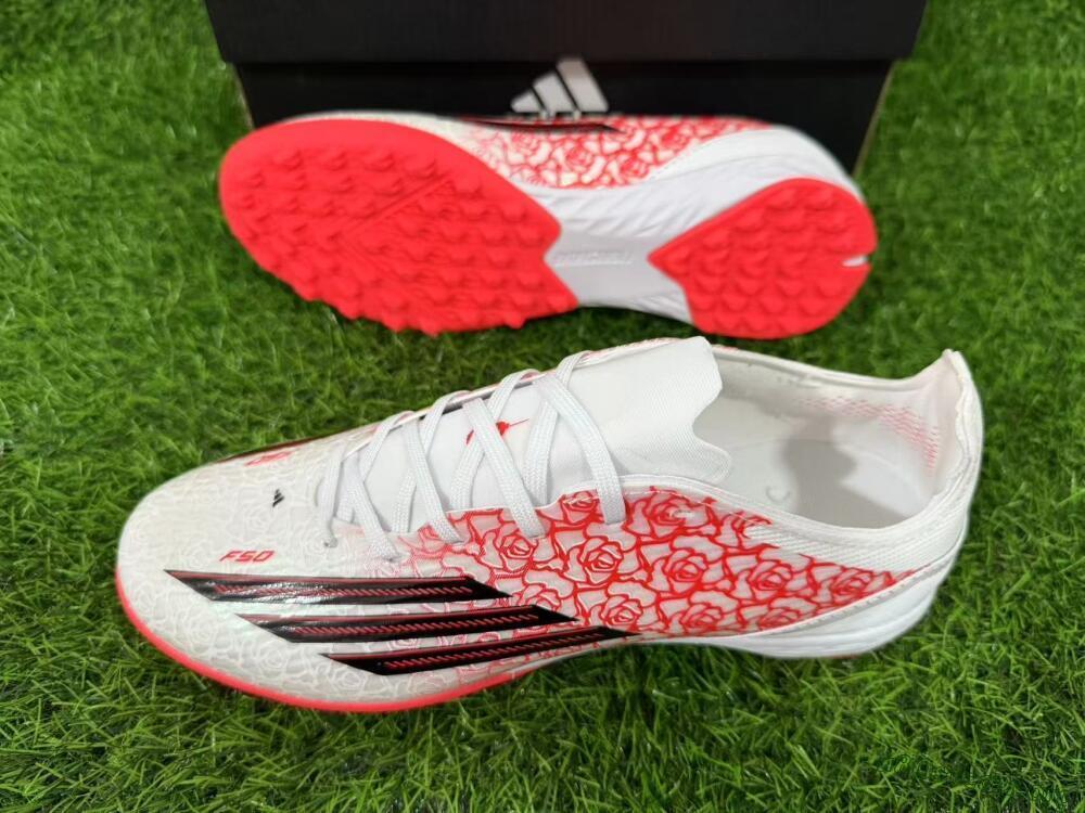 Adidas F50 Pro TF Football Shoes - White/Flamingo Pink/Neon Black