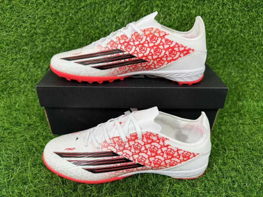 Adidas F50 Pro TF Football Shoes - White/Flamingo Pink/Neon Black