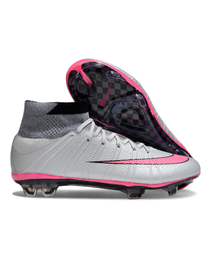 Nike Zoom Mercurial Superfly 4 Elite FG Football Boots - Gray/Neon Pink/Black