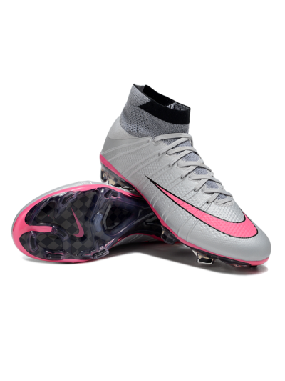 Nike Zoom Mercurial Superfly 4 Elite FG Football Boots - Gray/Neon Pink/Black