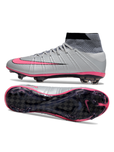 Nike Zoom Mercurial Superfly 4 Elite FG Football Boots - Gray/Neon Pink/Black