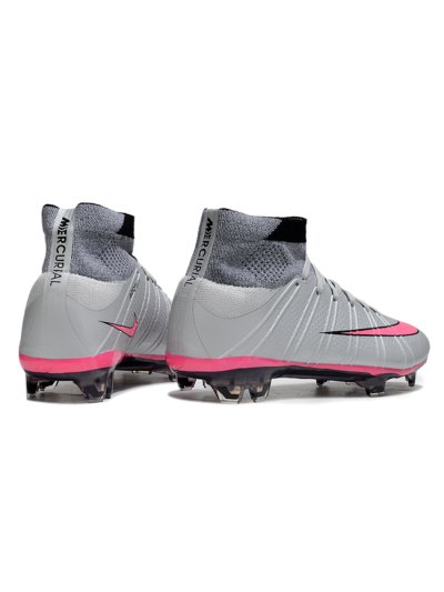 Nike Zoom Mercurial Superfly 4 Elite FG Football Boots - Gray/Neon Pink/Black