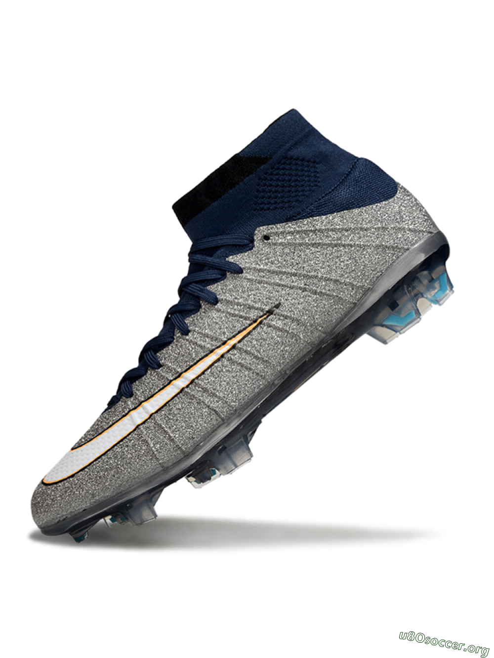 Nike Zoom Mercurial Superfly 4 Elite FG Football Boots - Gray/Navy Blue/Metallic Silver 5