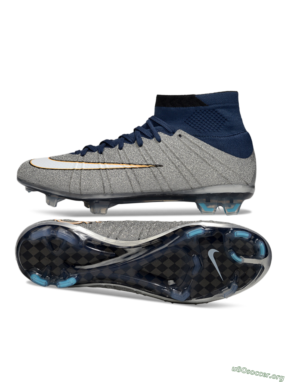 Nike Zoom Mercurial Superfly 4 Elite FG Football Boots - Gray/Navy Blue/Metallic Silver 1