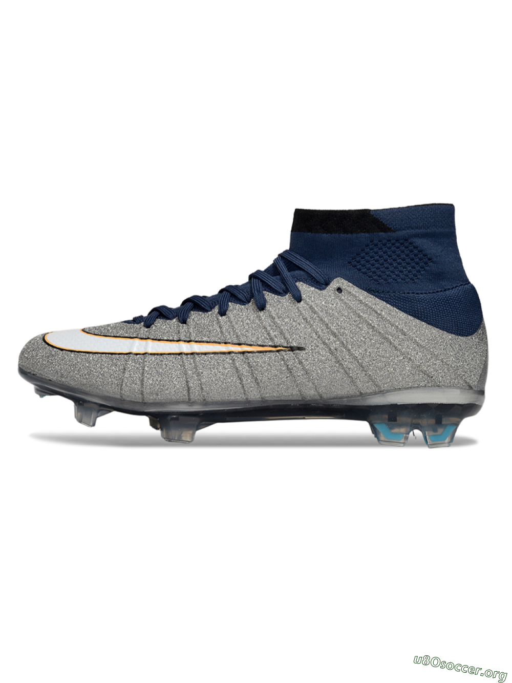 Nike Zoom Mercurial Superfly 4 Elite FG Football Boots - Gray/Navy Blue/Metallic Silver 3