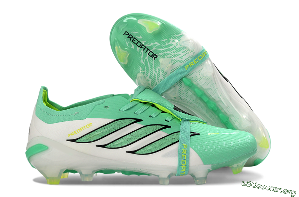 Adidas Predator 26 Elite Fold-Over Tongue FG Football Boots - Aqua/Mint Green/Fluorescent Yellow 2