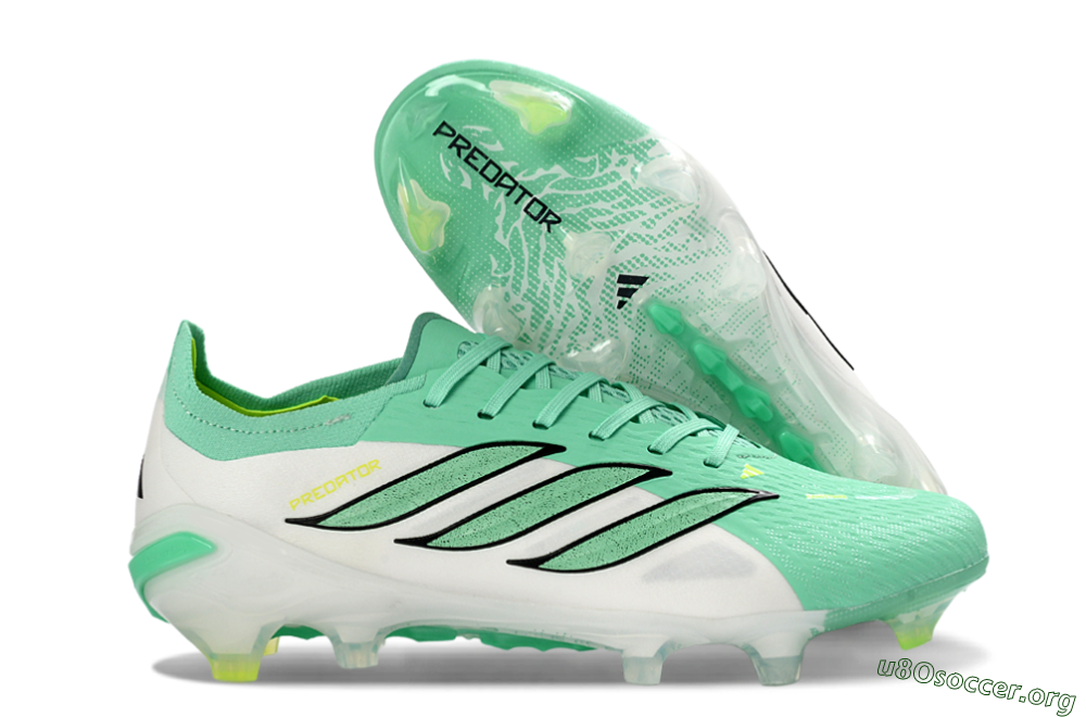 Adidas Predator 26 Elite FG Football Boots - Aqua/Lime Green/Black 2
