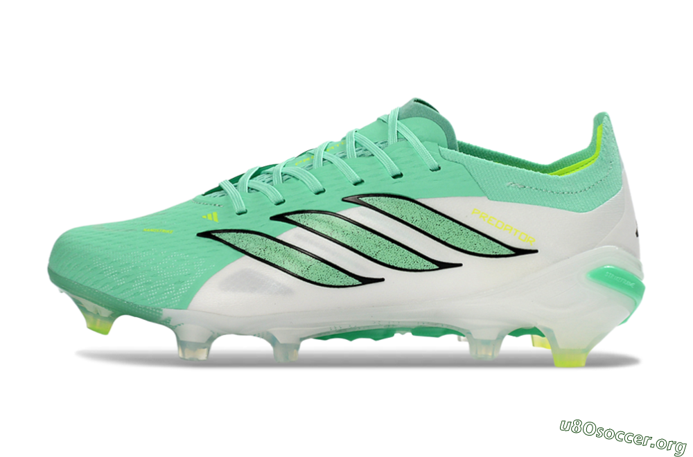 Adidas Predator 26 Elite FG Football Boots - Aqua/Lime Green/Black 3