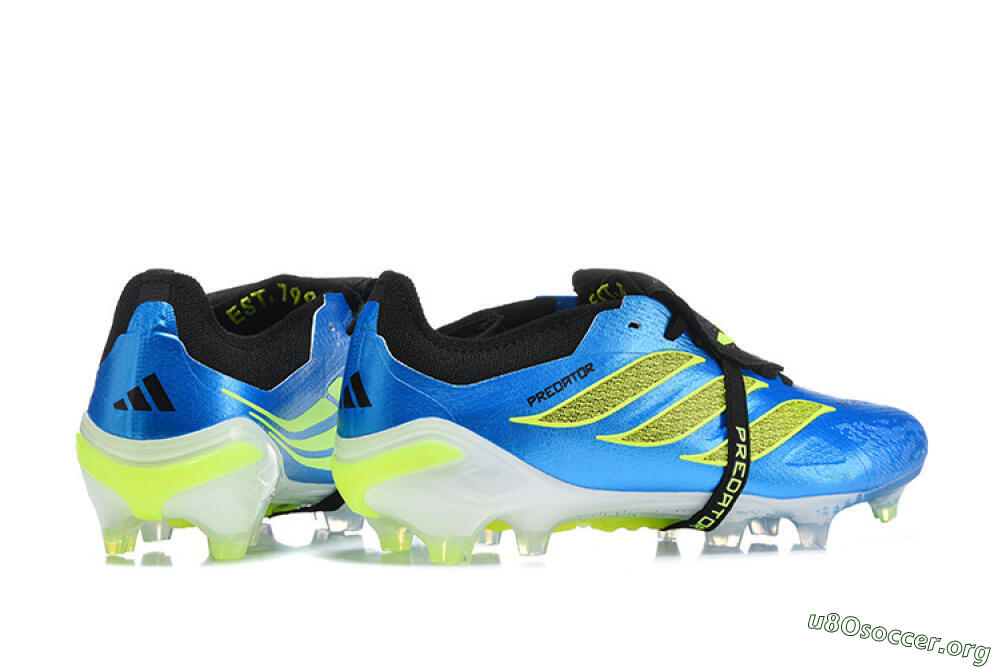 Adidas Predator 26 Elite Fold-Over Tongue FG Football Boots - Blue/Electric Blue/Lime Green 9