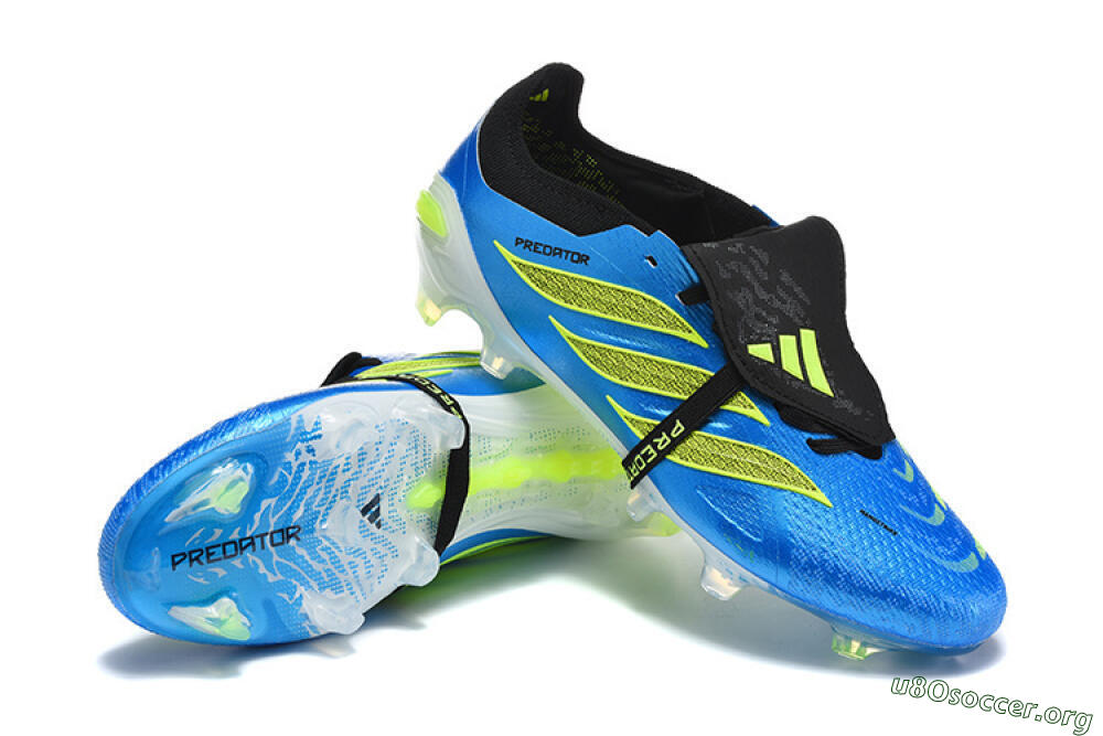 Adidas Predator 26 Elite Fold-Over Tongue FG Football Boots - Blue/Electric Blue/Lime Green 4
