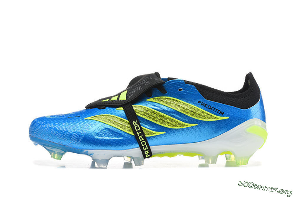 Adidas Predator 26 Elite Fold-Over Tongue FG Football Boots - Blue/Electric Blue/Lime Green 3