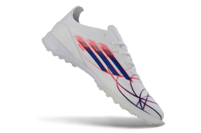 Adidas F50 Pro TF Football Shoes - White/Electric Blue/Crimson Red