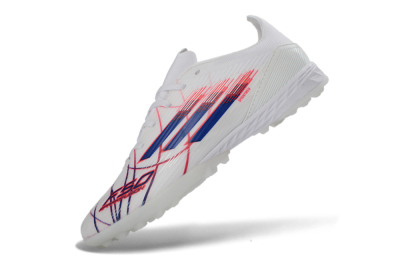 Adidas F50 Pro TF Football Shoes - White/Electric Blue/Crimson Red