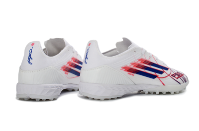 Adidas F50 Pro TF Football Shoes - White/Electric Blue/Crimson Red