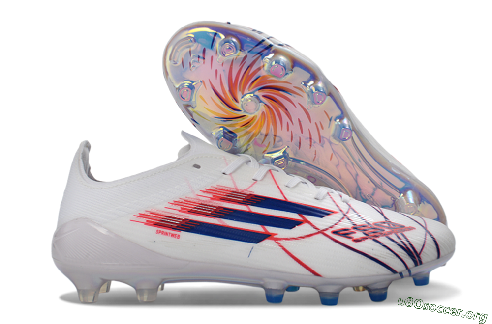 Adidas F50 Elite FG Football Boots - White/Crimson/Blue 2