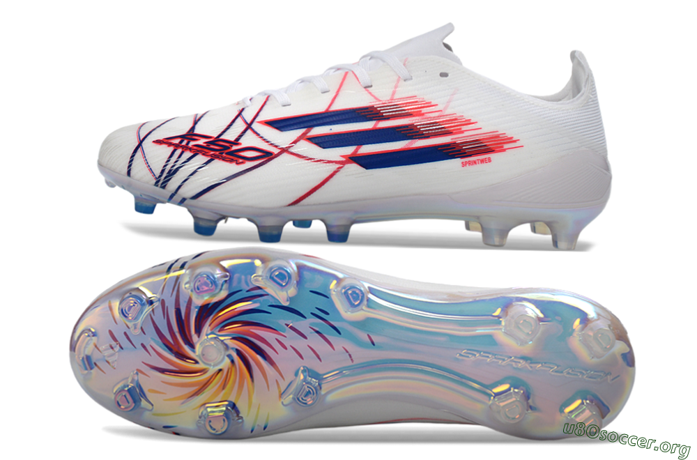 Adidas F50 Elite FG Football Boots - White/Crimson/Blue 1