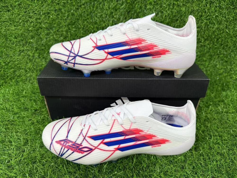 Adidas F50 Elite FG Football Boots - White/Crimson/Blue